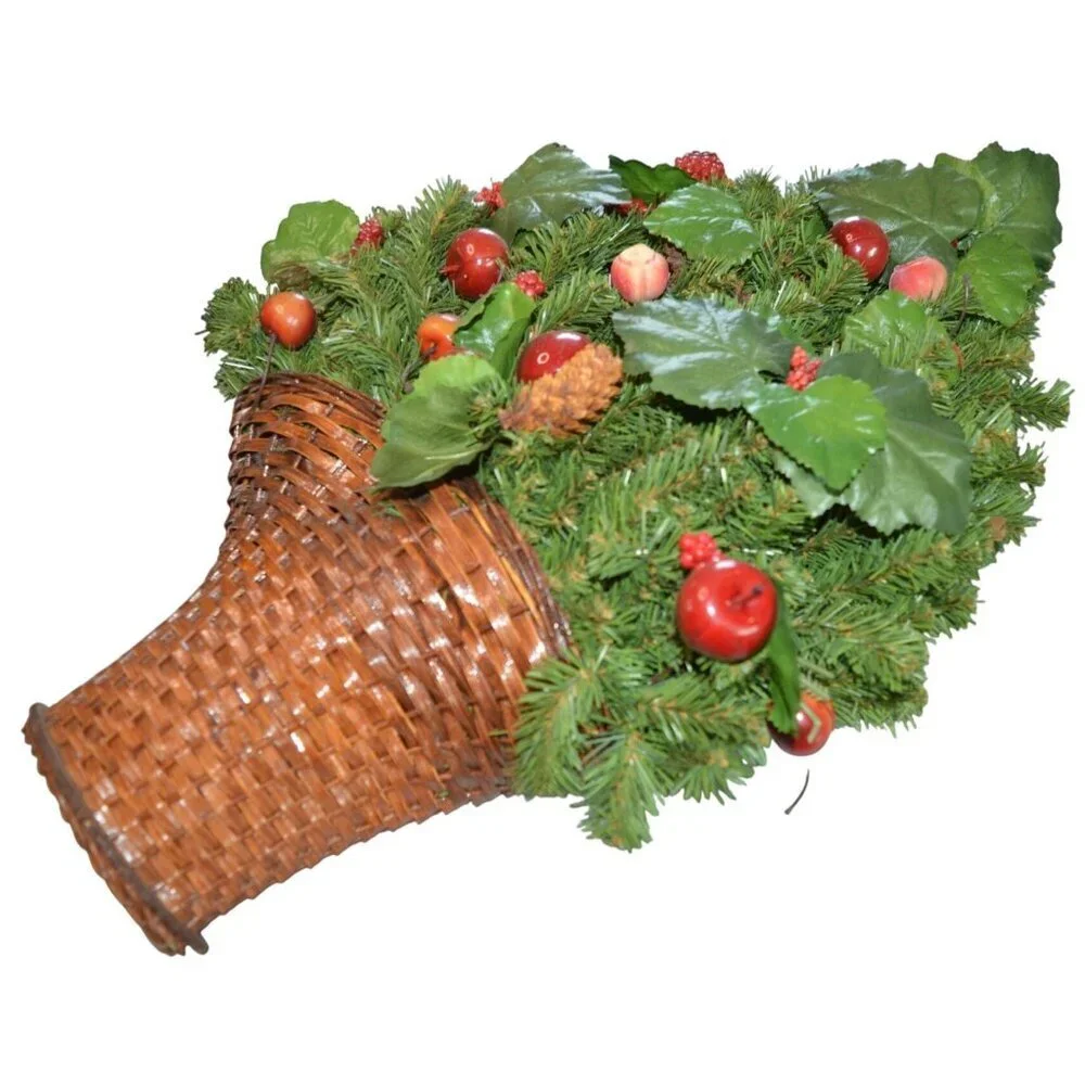 Vintage 90s Christmas Holiday Yuletide Pine Holly Rustic Farmhouse Wall Decor